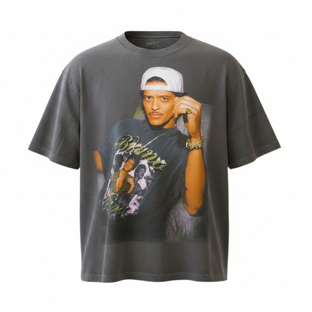 Bruno Mars Graphic Tee XL Gray Vintage - Picture 2 of 6